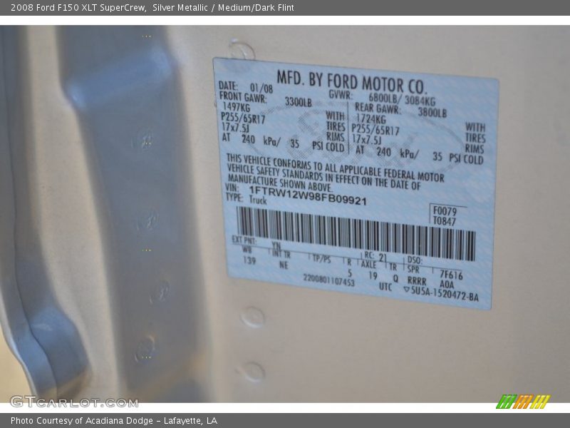 Silver Metallic / Medium/Dark Flint 2008 Ford F150 XLT SuperCrew