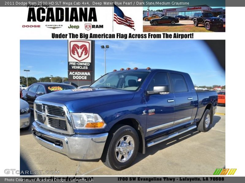 Deep Water Blue Pearl / Dark Slate/Medium Graystone 2011 Dodge Ram 2500 HD SLT Mega Cab 4x4