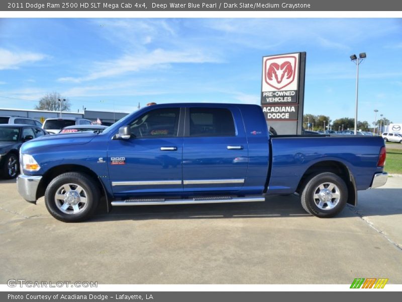 Deep Water Blue Pearl / Dark Slate/Medium Graystone 2011 Dodge Ram 2500 HD SLT Mega Cab 4x4