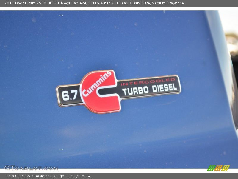 Deep Water Blue Pearl / Dark Slate/Medium Graystone 2011 Dodge Ram 2500 HD SLT Mega Cab 4x4