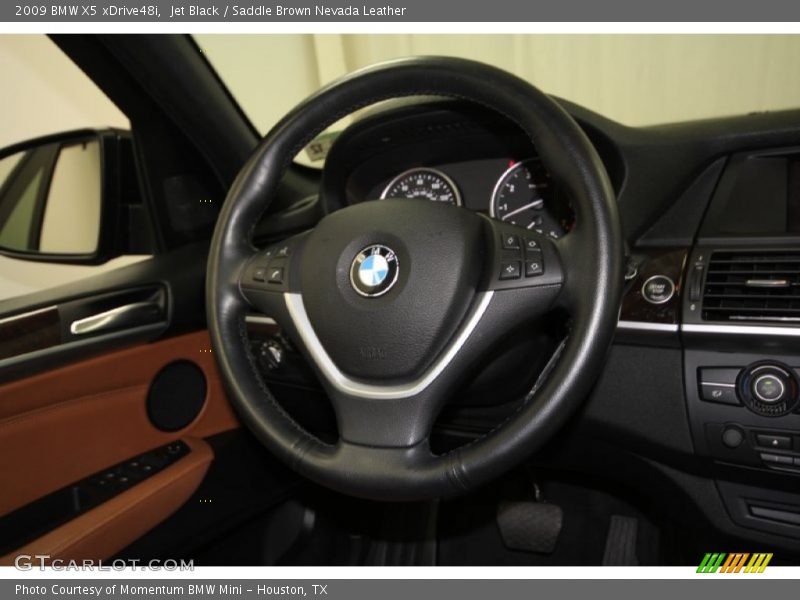 Jet Black / Saddle Brown Nevada Leather 2009 BMW X5 xDrive48i