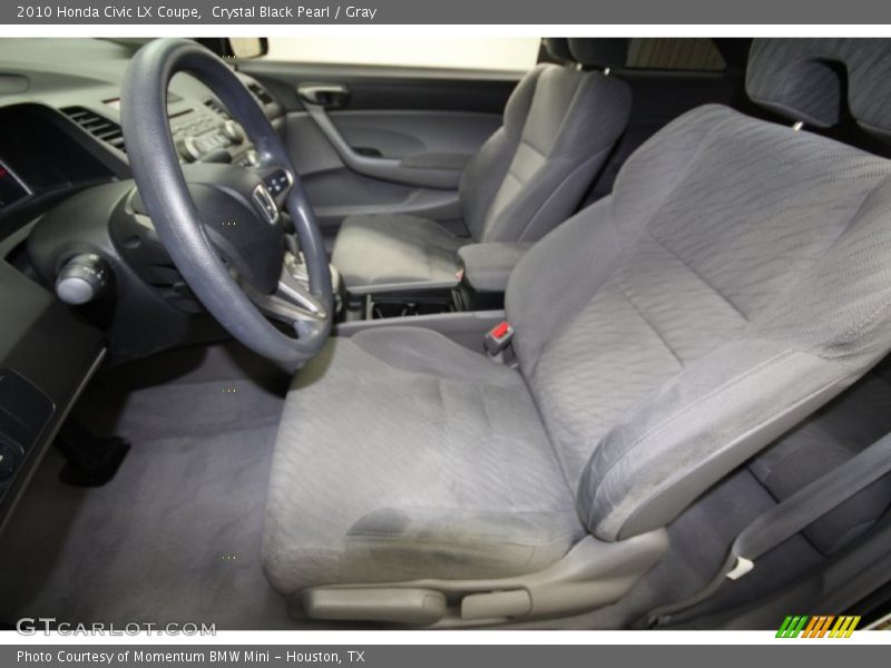 Crystal Black Pearl / Gray 2010 Honda Civic LX Coupe