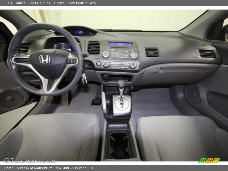 Crystal Black Pearl / Gray 2010 Honda Civic LX Coupe