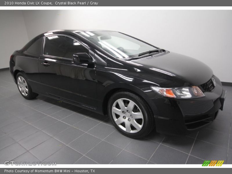 Crystal Black Pearl / Gray 2010 Honda Civic LX Coupe