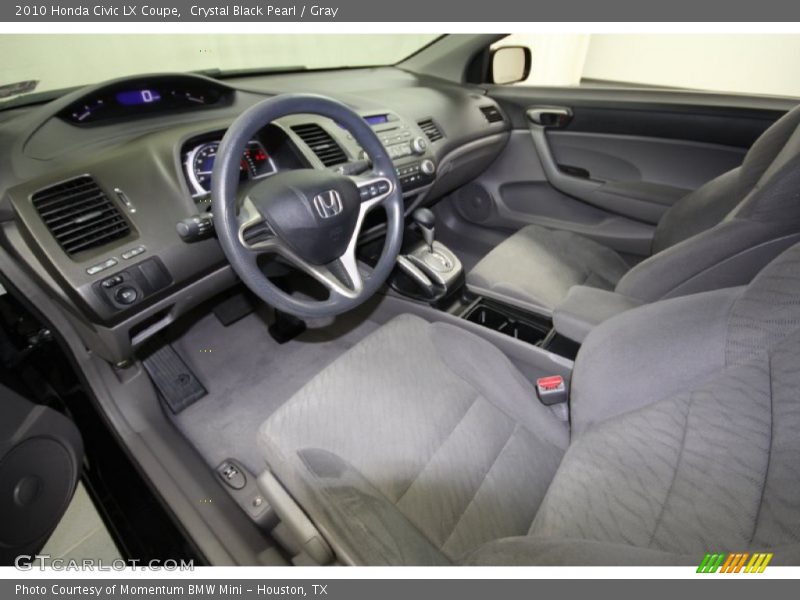 Crystal Black Pearl / Gray 2010 Honda Civic LX Coupe