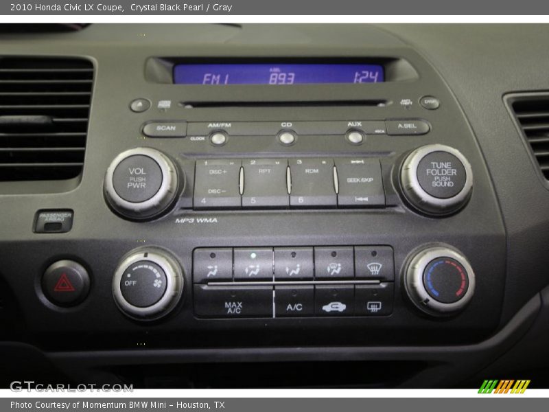 Crystal Black Pearl / Gray 2010 Honda Civic LX Coupe