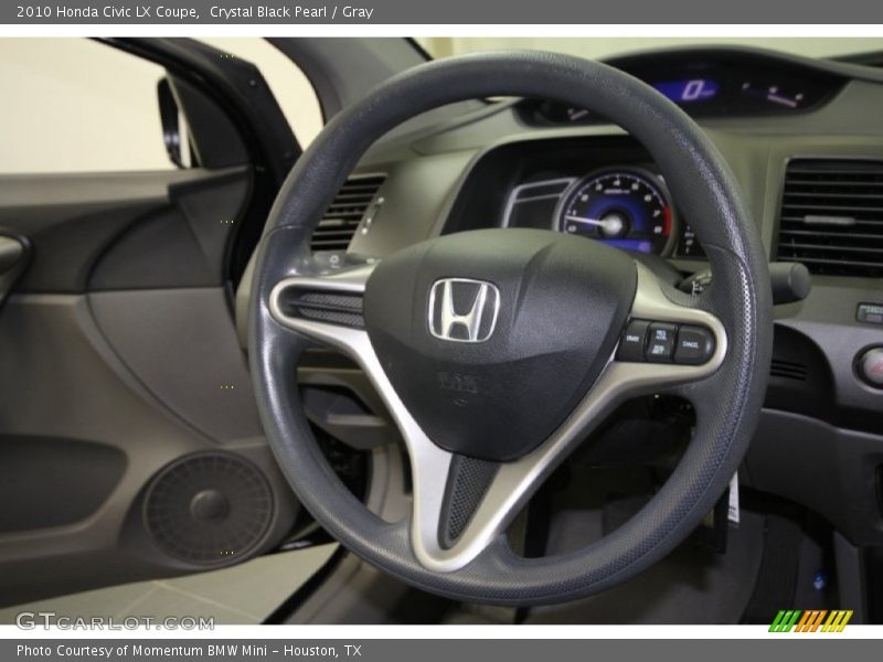 Crystal Black Pearl / Gray 2010 Honda Civic LX Coupe