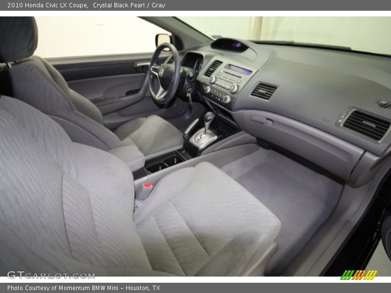 Crystal Black Pearl / Gray 2010 Honda Civic LX Coupe