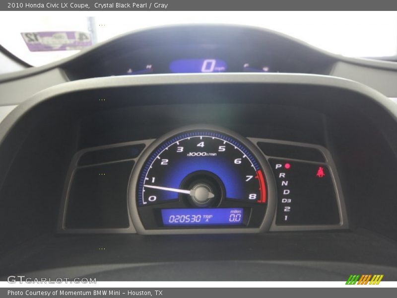 Crystal Black Pearl / Gray 2010 Honda Civic LX Coupe