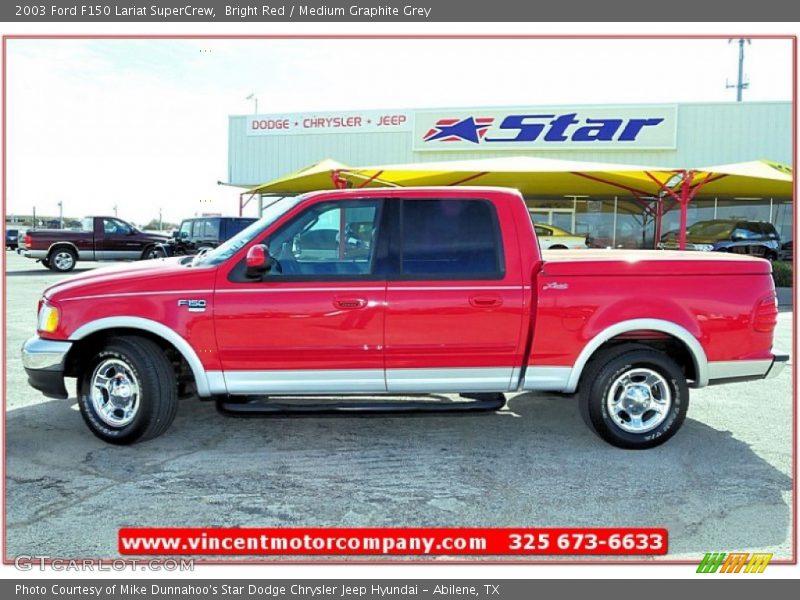 Bright Red / Medium Graphite Grey 2003 Ford F150 Lariat SuperCrew