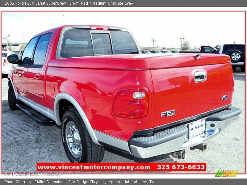 Bright Red / Medium Graphite Grey 2003 Ford F150 Lariat SuperCrew