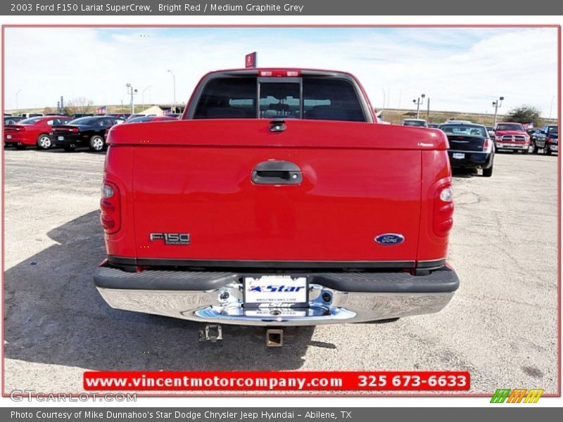 Bright Red / Medium Graphite Grey 2003 Ford F150 Lariat SuperCrew