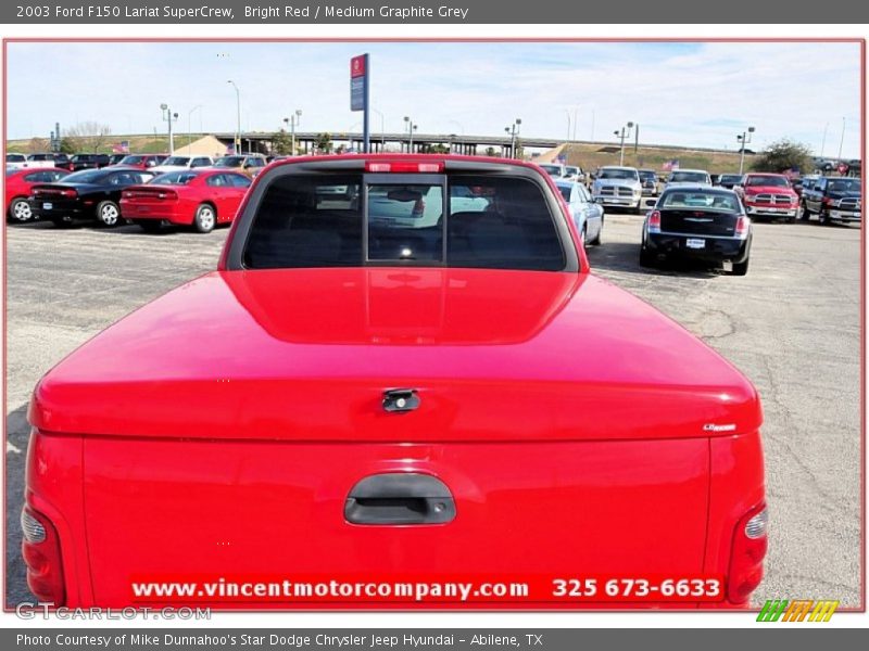 Bright Red / Medium Graphite Grey 2003 Ford F150 Lariat SuperCrew