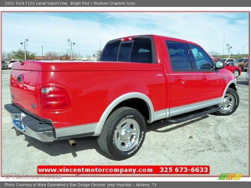 Bright Red / Medium Graphite Grey 2003 Ford F150 Lariat SuperCrew