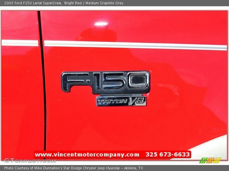 Bright Red / Medium Graphite Grey 2003 Ford F150 Lariat SuperCrew