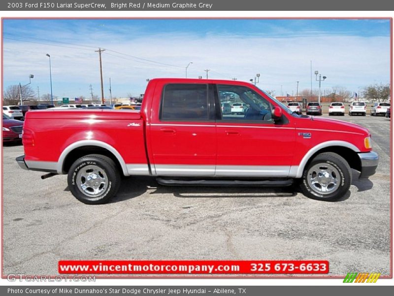 Bright Red / Medium Graphite Grey 2003 Ford F150 Lariat SuperCrew