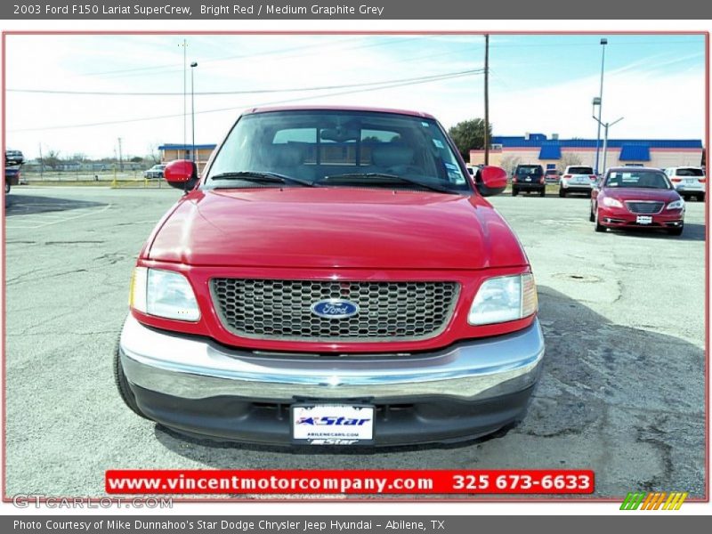 Bright Red / Medium Graphite Grey 2003 Ford F150 Lariat SuperCrew