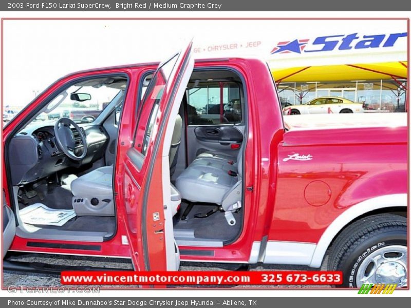 Bright Red / Medium Graphite Grey 2003 Ford F150 Lariat SuperCrew