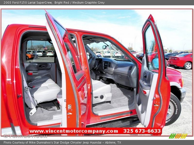 Bright Red / Medium Graphite Grey 2003 Ford F150 Lariat SuperCrew