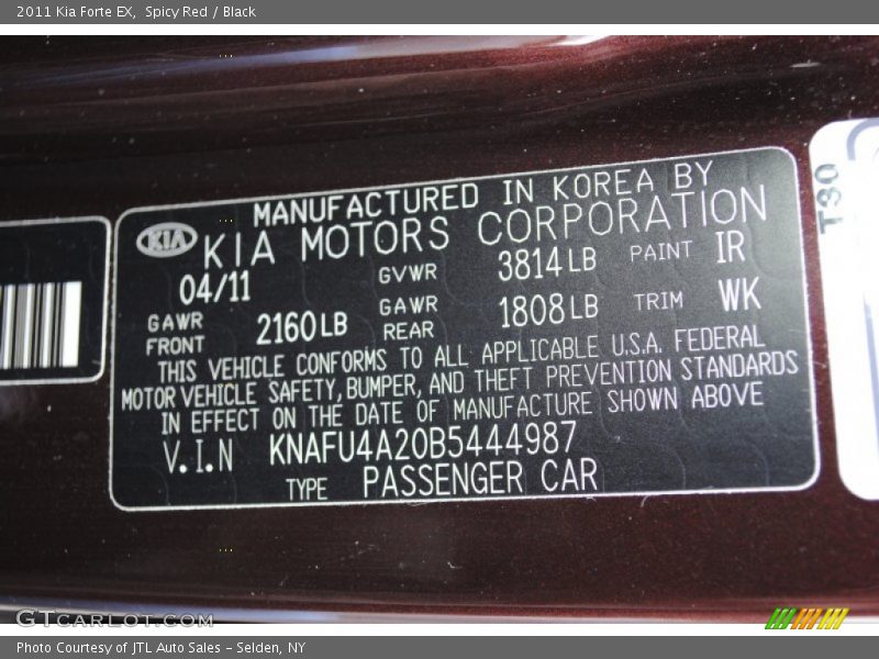 Spicy Red / Black 2011 Kia Forte EX