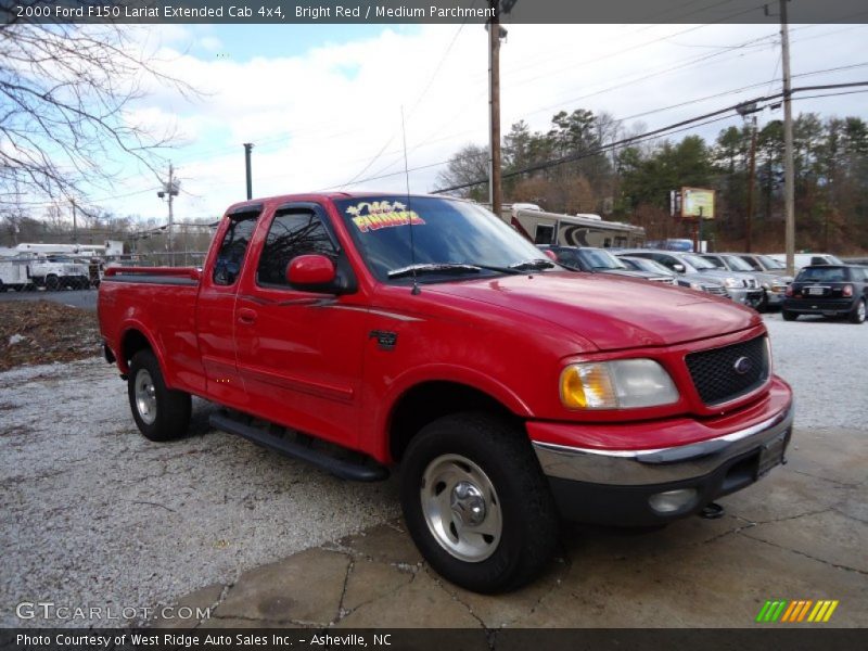 Bright Red / Medium Parchment 2000 Ford F150 Lariat Extended Cab 4x4