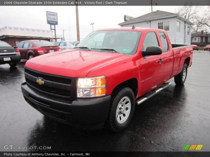 Victory Red / Dark Titanium 2009 Chevrolet Silverado 1500 Extended Cab 4x4