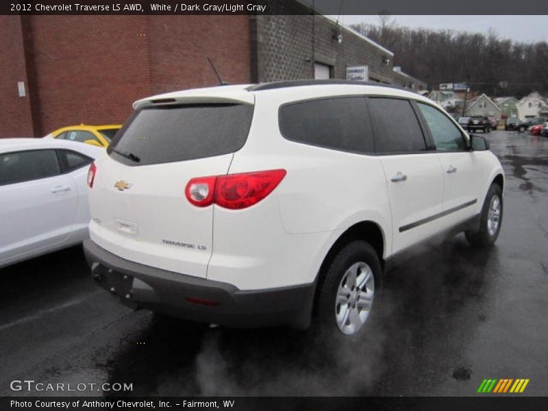 White / Dark Gray/Light Gray 2012 Chevrolet Traverse LS AWD