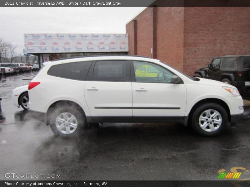 White / Dark Gray/Light Gray 2012 Chevrolet Traverse LS AWD