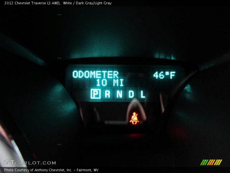 White / Dark Gray/Light Gray 2012 Chevrolet Traverse LS AWD