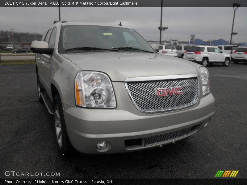 Gold Mist Metallic / Cocoa/Light Cashmere 2011 GMC Yukon Denali AWD