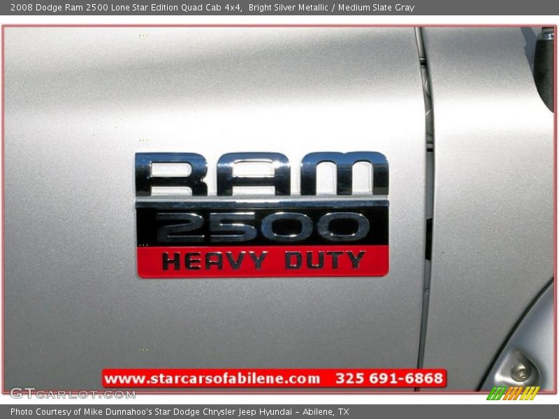 Bright Silver Metallic / Medium Slate Gray 2008 Dodge Ram 2500 Lone Star Edition Quad Cab 4x4