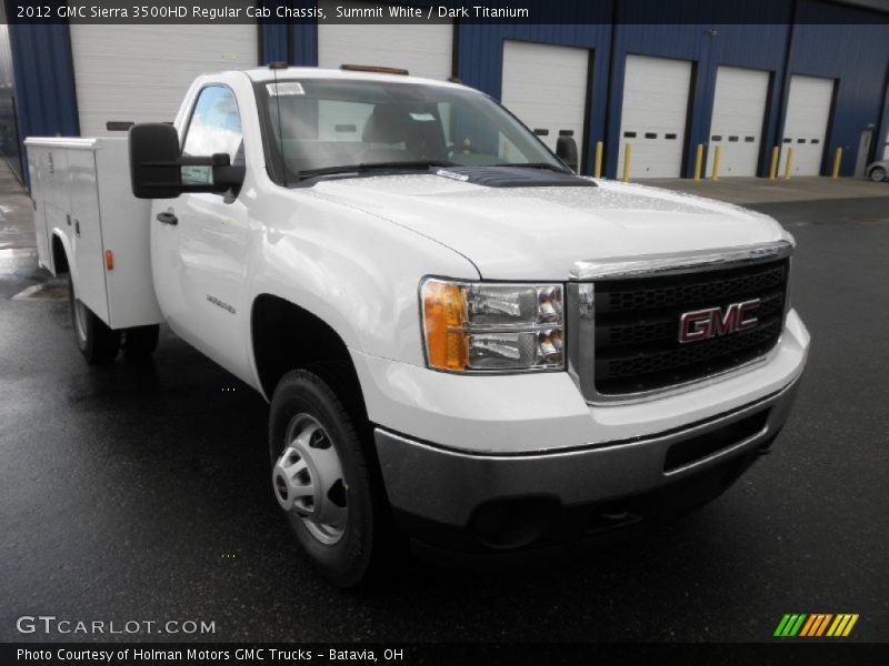 Summit White / Dark Titanium 2012 GMC Sierra 3500HD Regular Cab Chassis