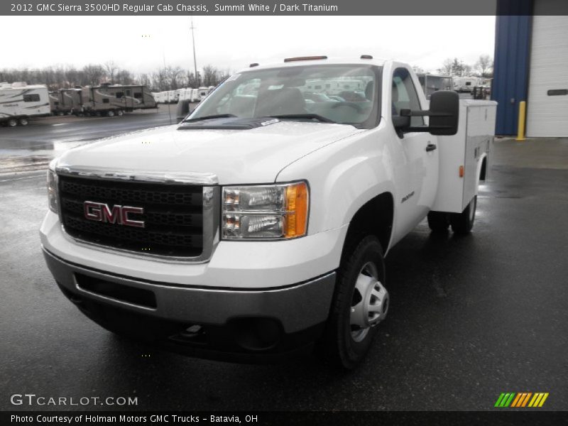 Summit White / Dark Titanium 2012 GMC Sierra 3500HD Regular Cab Chassis