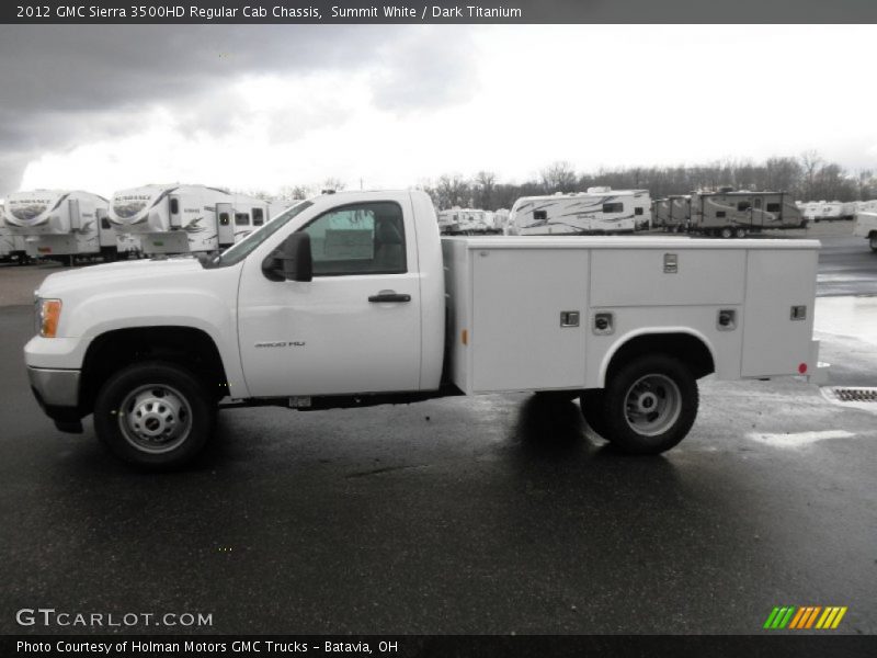 Summit White / Dark Titanium 2012 GMC Sierra 3500HD Regular Cab Chassis