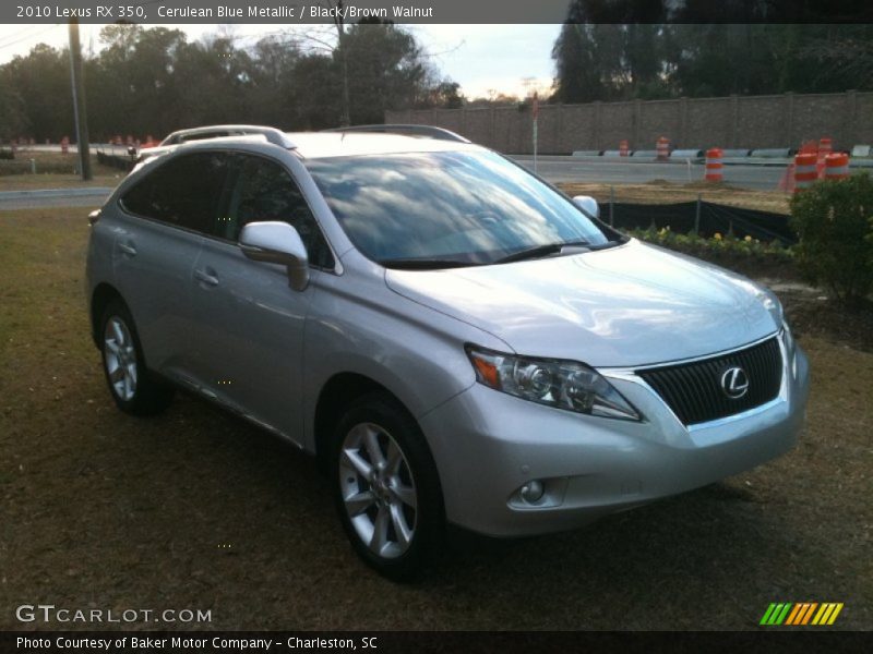 Cerulean Blue Metallic / Black/Brown Walnut 2010 Lexus RX 350