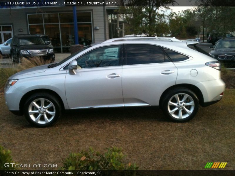 Cerulean Blue Metallic / Black/Brown Walnut 2010 Lexus RX 350