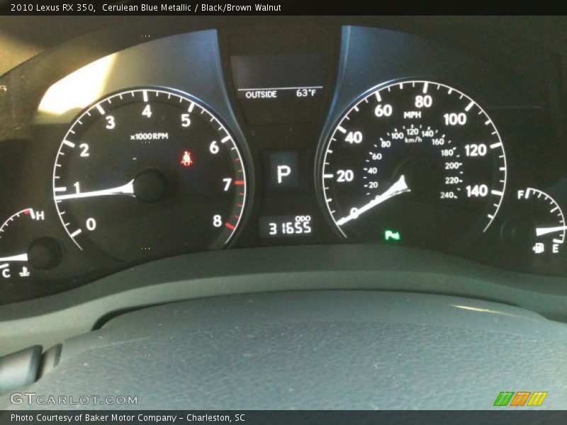 Cerulean Blue Metallic / Black/Brown Walnut 2010 Lexus RX 350