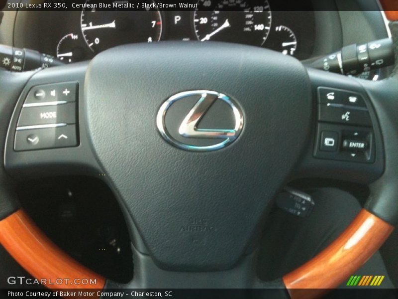 Cerulean Blue Metallic / Black/Brown Walnut 2010 Lexus RX 350