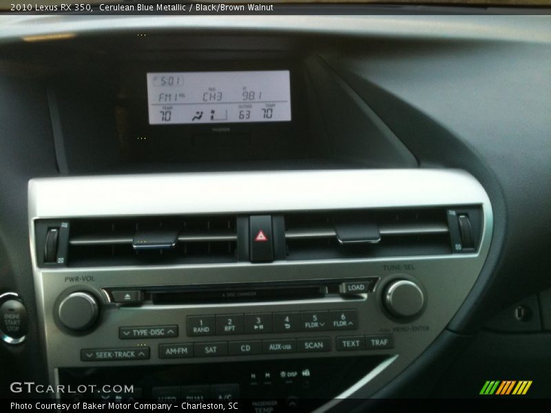 Cerulean Blue Metallic / Black/Brown Walnut 2010 Lexus RX 350