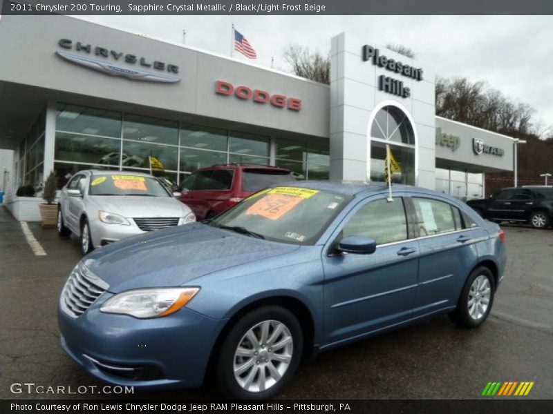 Sapphire Crystal Metallic / Black/Light Frost Beige 2011 Chrysler 200 Touring