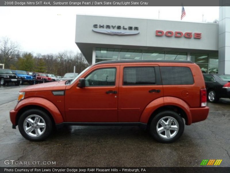 Sunburst Orange Pearl / Dark Slate Gray/Light Slate Gray 2008 Dodge Nitro SXT 4x4