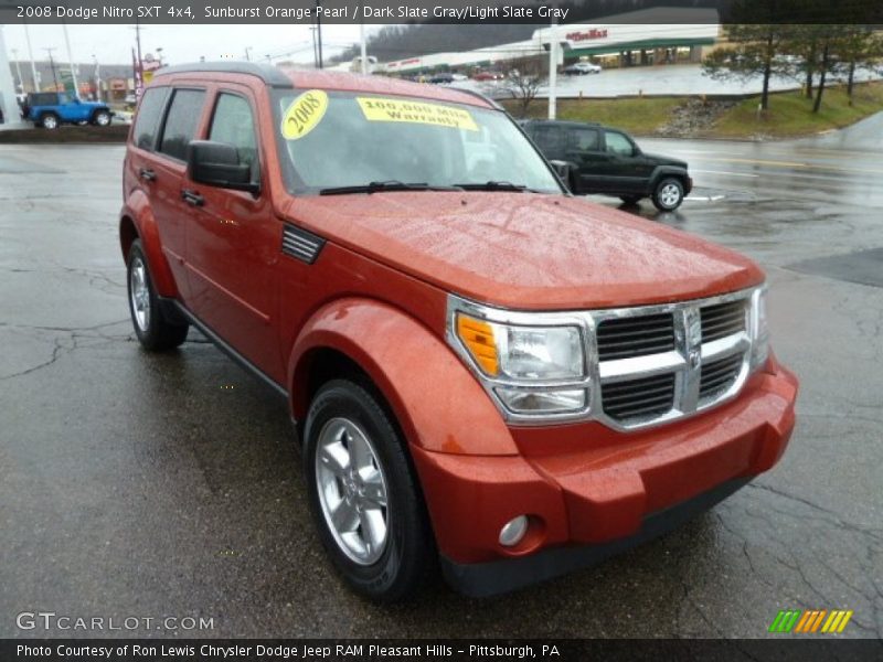 Sunburst Orange Pearl / Dark Slate Gray/Light Slate Gray 2008 Dodge Nitro SXT 4x4