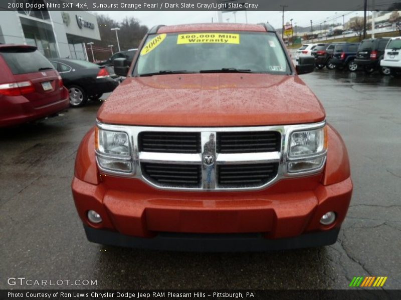 Sunburst Orange Pearl / Dark Slate Gray/Light Slate Gray 2008 Dodge Nitro SXT 4x4