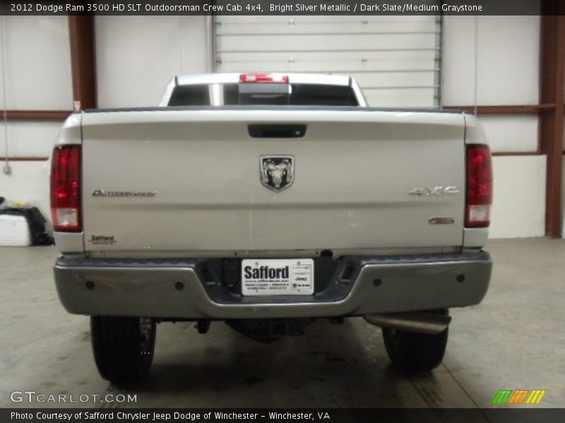 Bright Silver Metallic / Dark Slate/Medium Graystone 2012 Dodge Ram 3500 HD SLT Outdoorsman Crew Cab 4x4