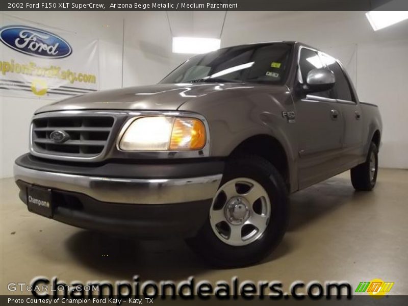 Arizona Beige Metallic / Medium Parchment 2002 Ford F150 XLT SuperCrew