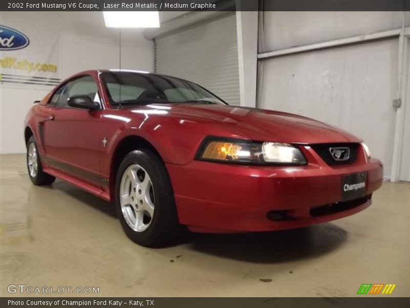 Laser Red Metallic / Medium Graphite 2002 Ford Mustang V6 Coupe