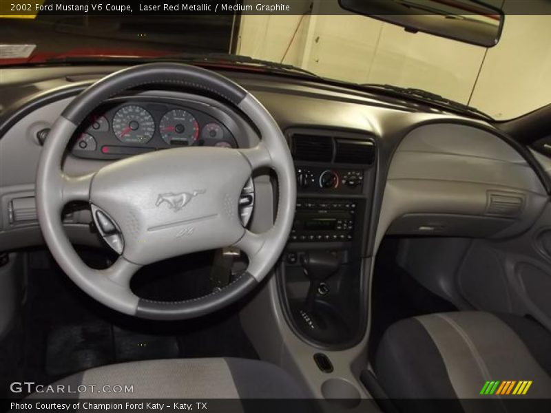 Laser Red Metallic / Medium Graphite 2002 Ford Mustang V6 Coupe