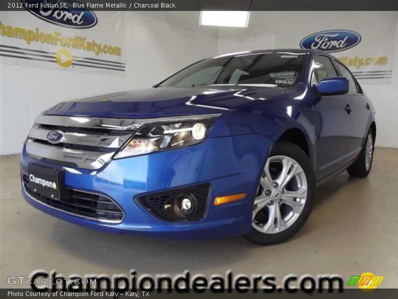 Blue Flame Metallic / Charcoal Black 2012 Ford Fusion SE