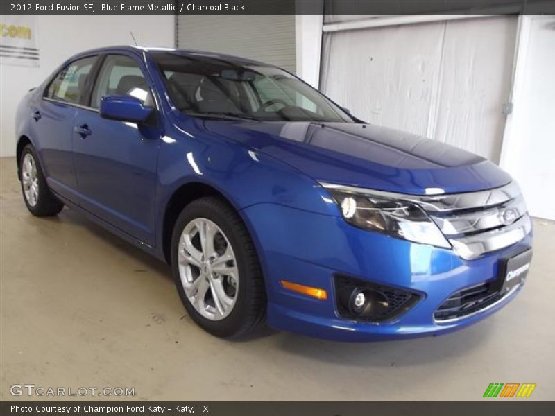 Blue Flame Metallic / Charcoal Black 2012 Ford Fusion SE