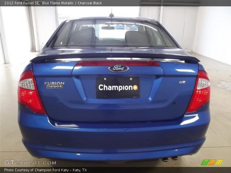 Blue Flame Metallic / Charcoal Black 2012 Ford Fusion SE